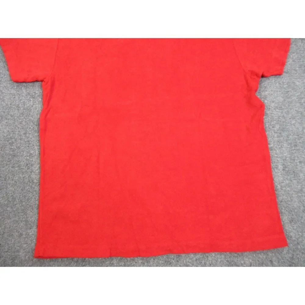 VINTAGE J Crew Shirt Mens‎ Extra Large Red Terry Cloth Oarsman Casual Pocket